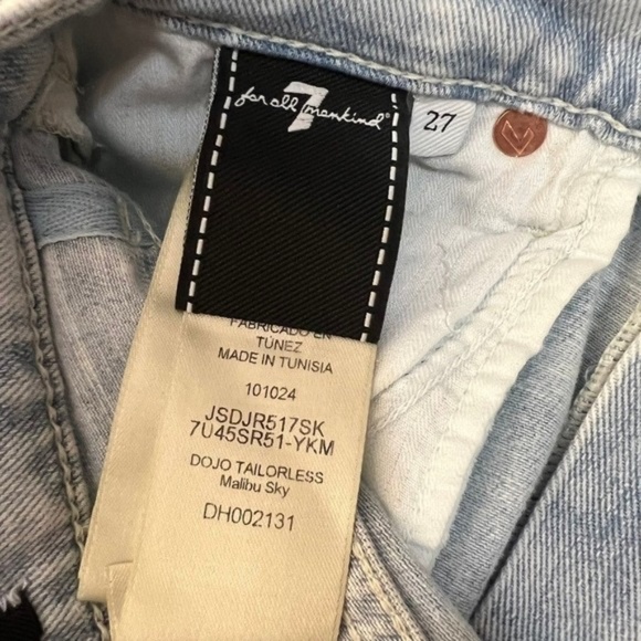 7 For All Mankind Dojo Tailorless Jeans 27 Wide Leg Y2K Fan Pocket Malibu Sky - Picture 8 of 10